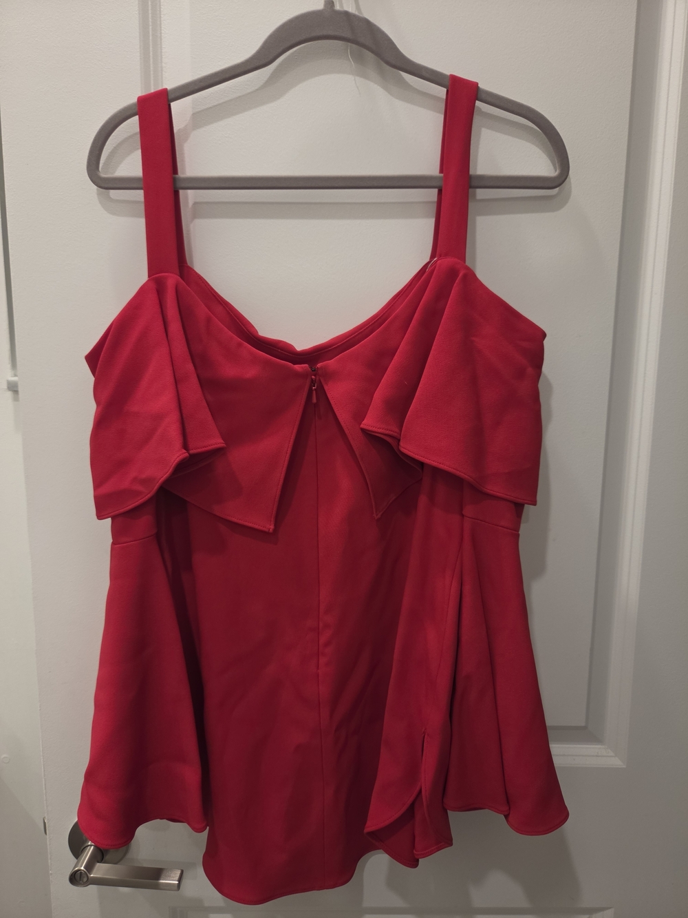Elie Saab Red Ruffle-Detail Camisole Tank
